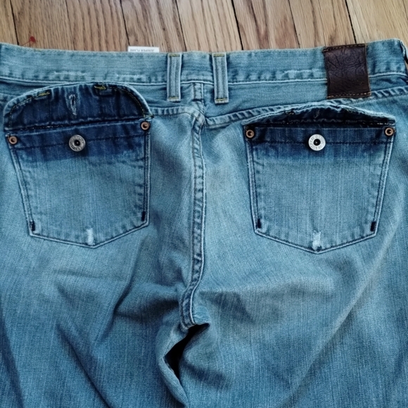 Vtg 90s Lucky Brand Jeans Juniper Flare 14/32 USA by Gene Montesano blue euc - Picture 6 of 16